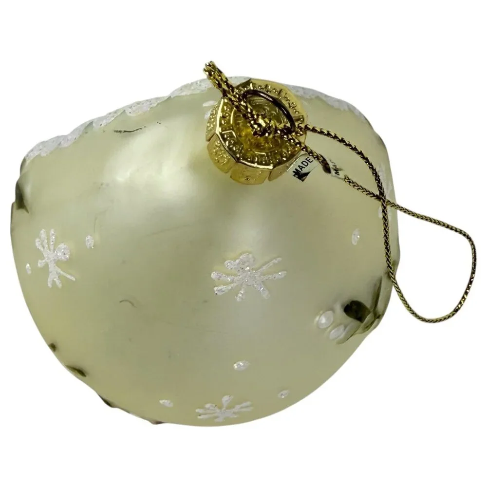 Handblown Christmas Tree Ornament St Nick Santa Claus Ornament Glitter‎ Accents